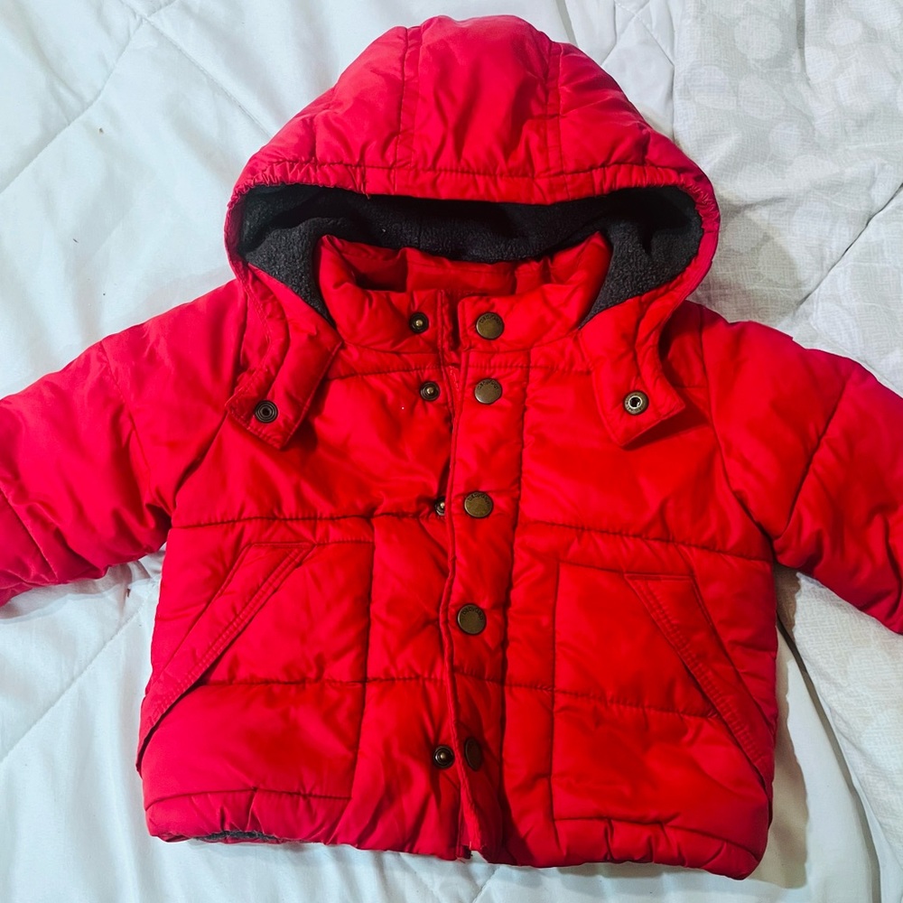Kids Red Hooded Jacket